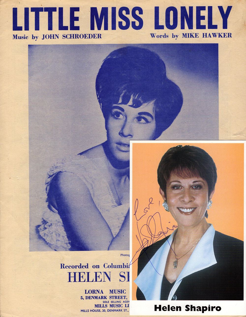Lot 562: Helen Shapiro signed 6x4 inch colour promo photo...