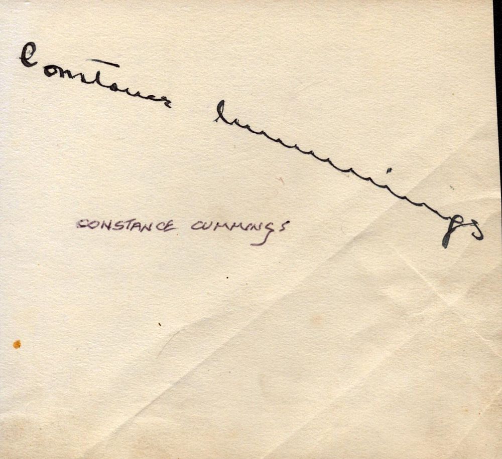 Lot 588: Constance Cummings signed 4x4 inch album page. Good...