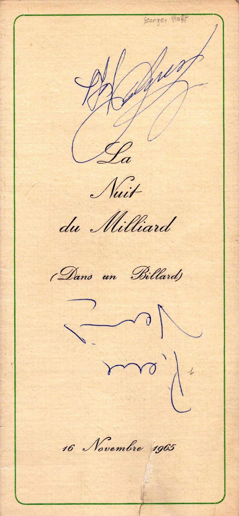 Lot 590: George Raft and one other signed vintage 1965...