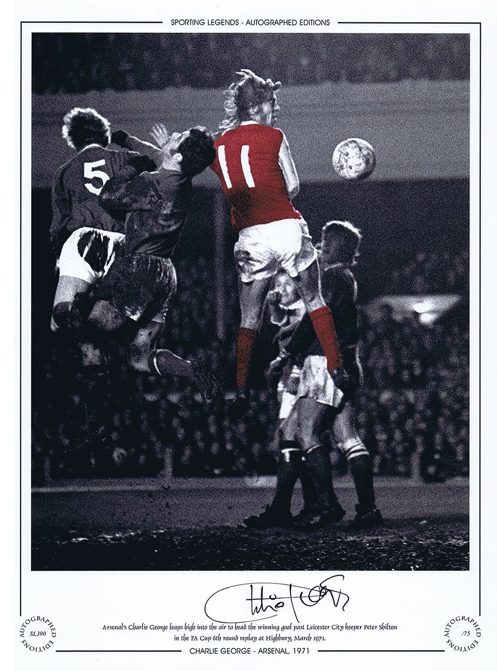Lot 605: Autographed CHARLIE GEORGE 1971 16 x 12 Limited-Edition...