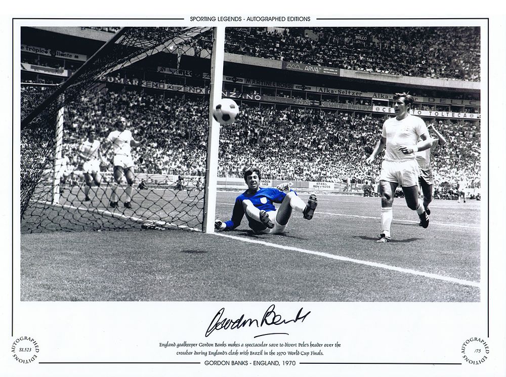 Lot 611: Autographed GORDON BANKS 1970 16 x 12 Limited-Edition...