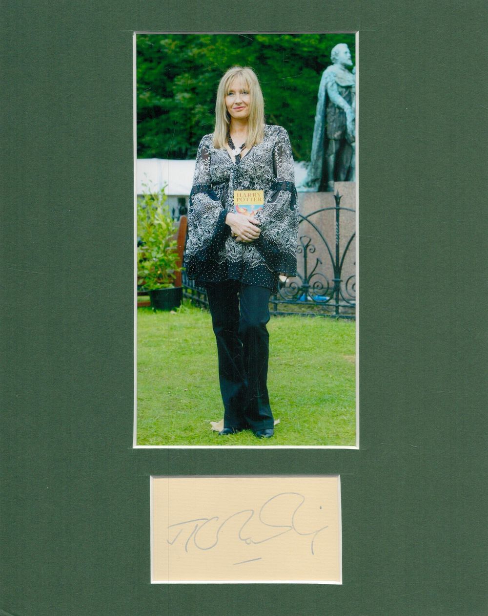 Lot 621: J. K. Rowling mounted signature piece 10x8 inch...