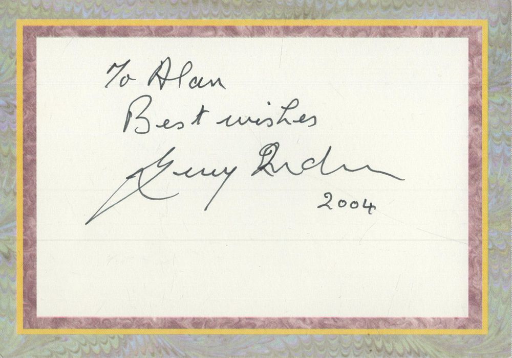 Lot 630: Gerry Anderson signed 6x4 inch card. Dedicated. Good...