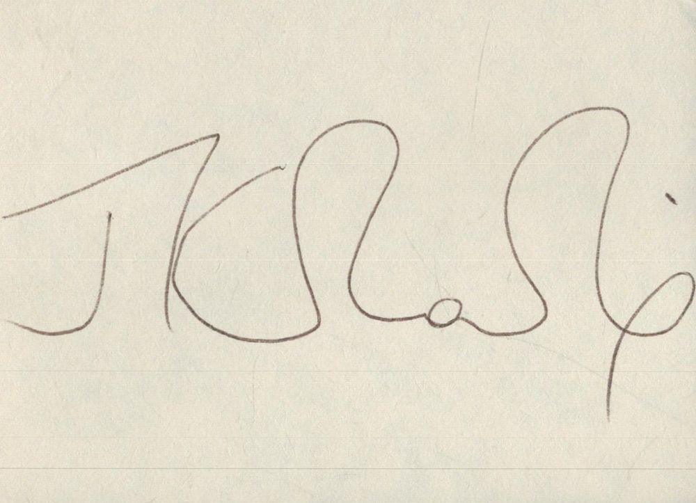 Lot 632: J. K. Rowling signed card 4x3 inch in...