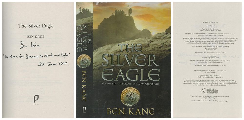 Lot 672: Ben Kane signed hardback Book Dust Jacket Sleeve,...