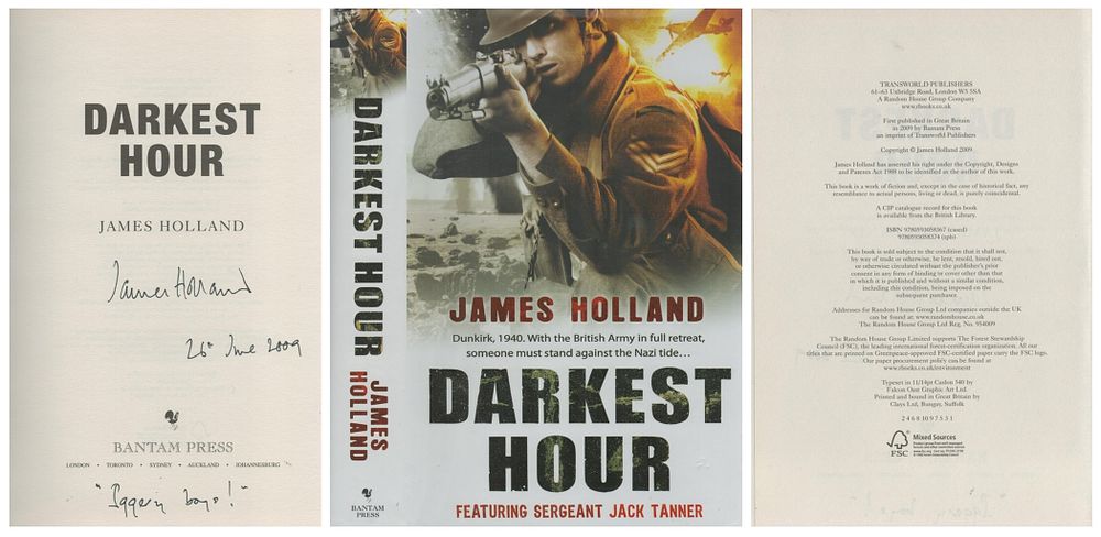 Lot 674: James Holland signed hardback Book Dust Jacket Sleeve,...