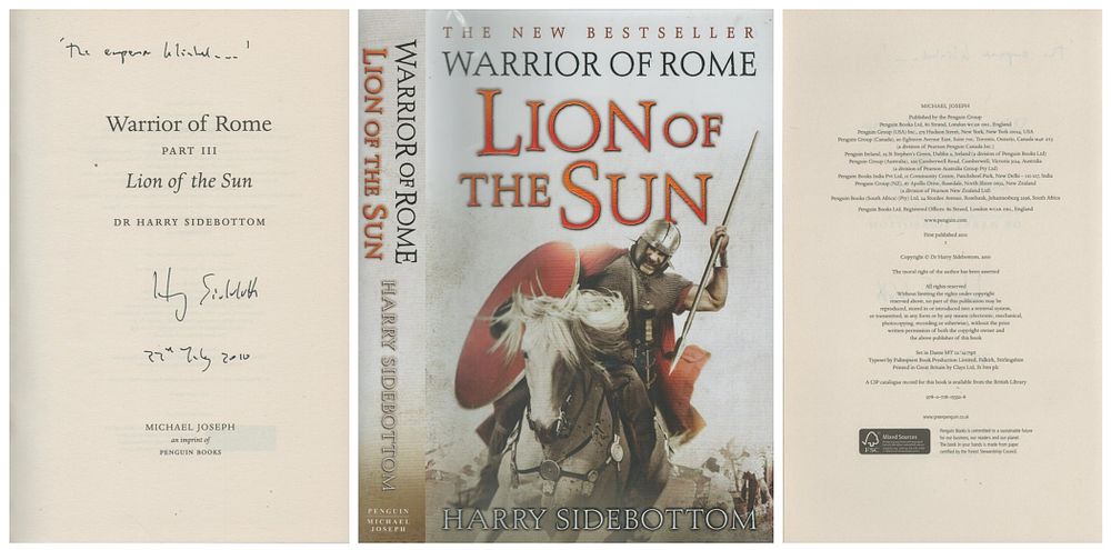 Lot 690: Dr Harry Sidebottom signed hardback Book Dust Jacket...