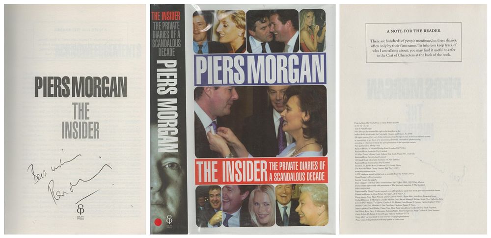 Lot 695: Piers Morgan signed hardback Book Dust Jacket Sleeve,...