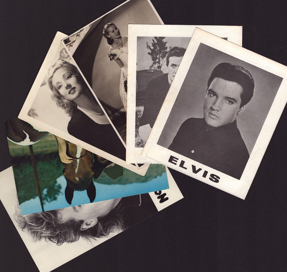 Lot 7: Entertainment collection of 6 unsigned/printed postcards and photos....
