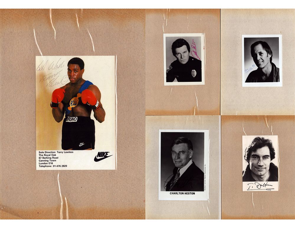 Lot 8: Entertainment/sport collection of 5 signed and printed signature...
