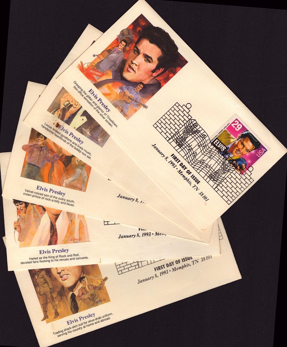 Lot 18: Elvis Presley FDC collection of 5 Elvis Presley...