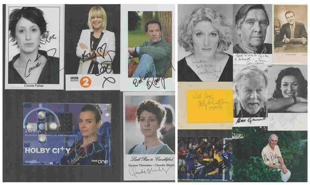 Lot 22: Entertainment collection 12 assorted signed photos and signature...