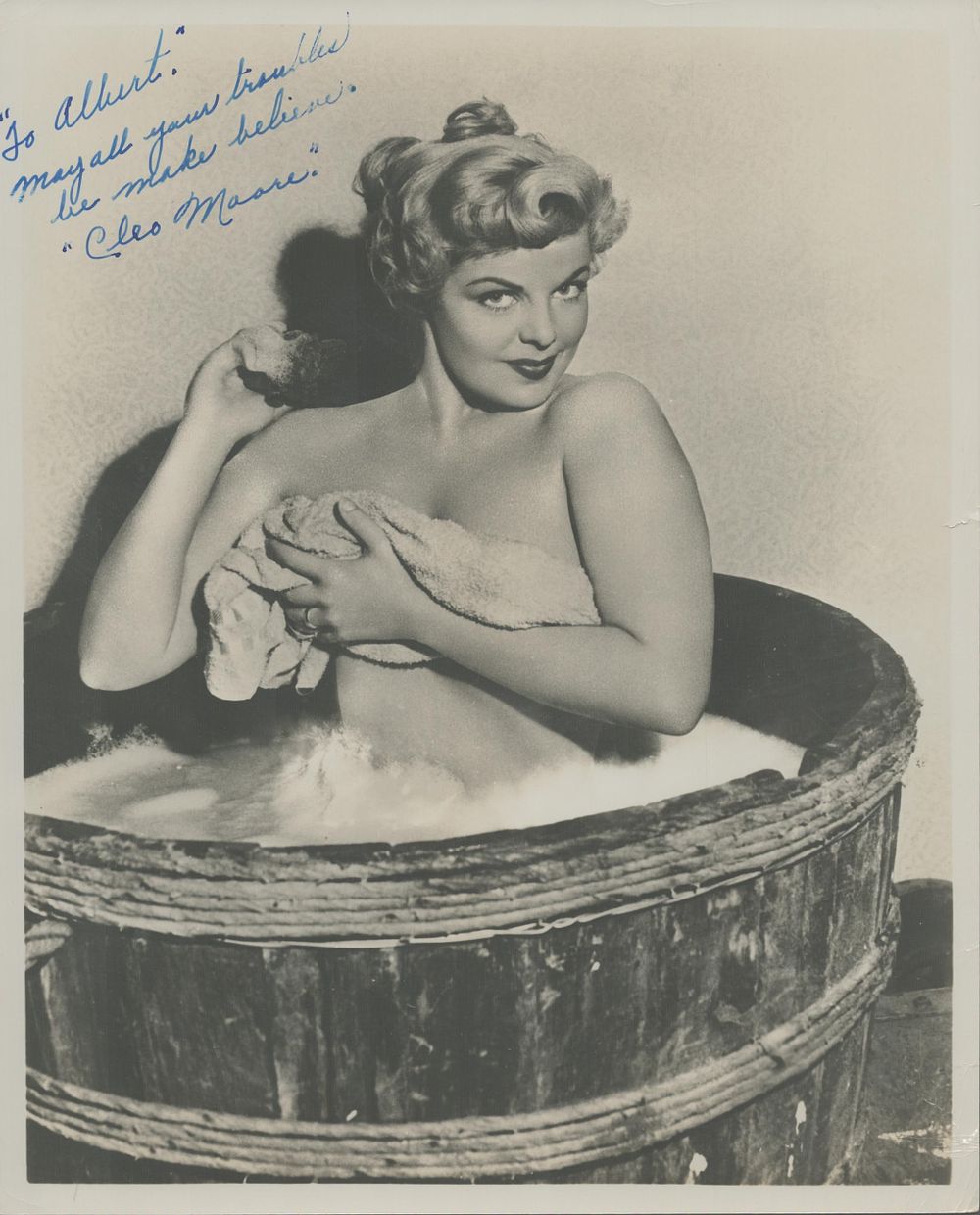 Lot 78: Clio Moore signed 10x8 inch vintage black and...