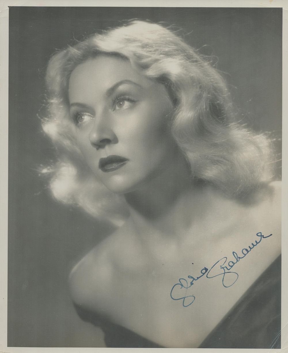 Lot 80: Gloria Grahame signed 10x8 inch vintage black and...
