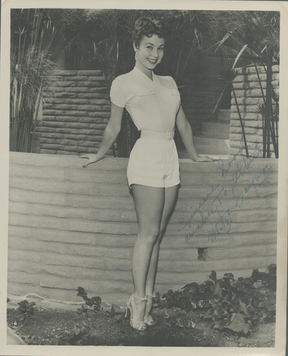 Lot 93: Mitzi Gaynor signed 10x8 inch vintage black and...
