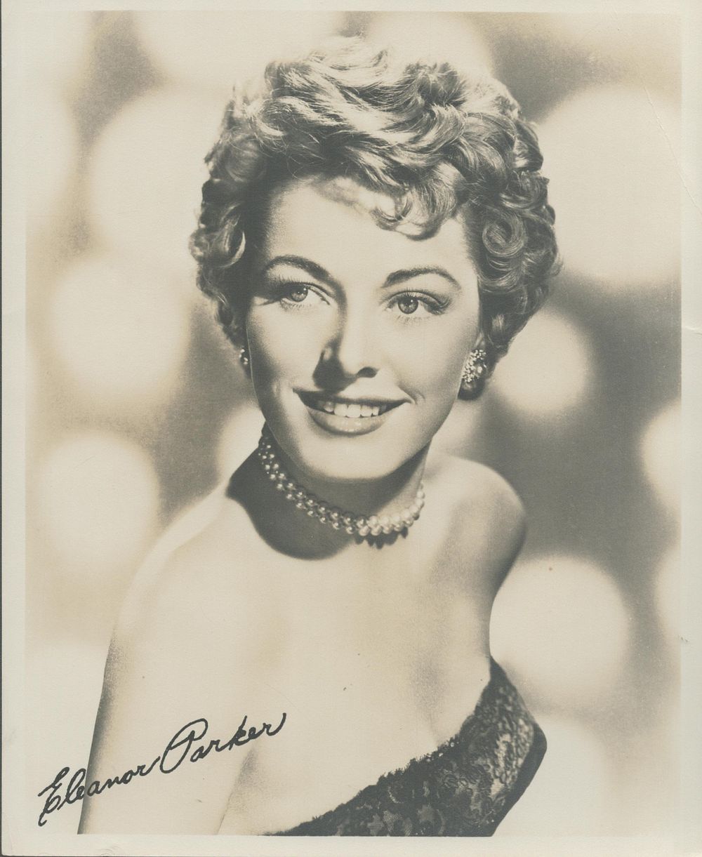 Lot 99: Eleanor Parker signed 10x8 inch black and white...