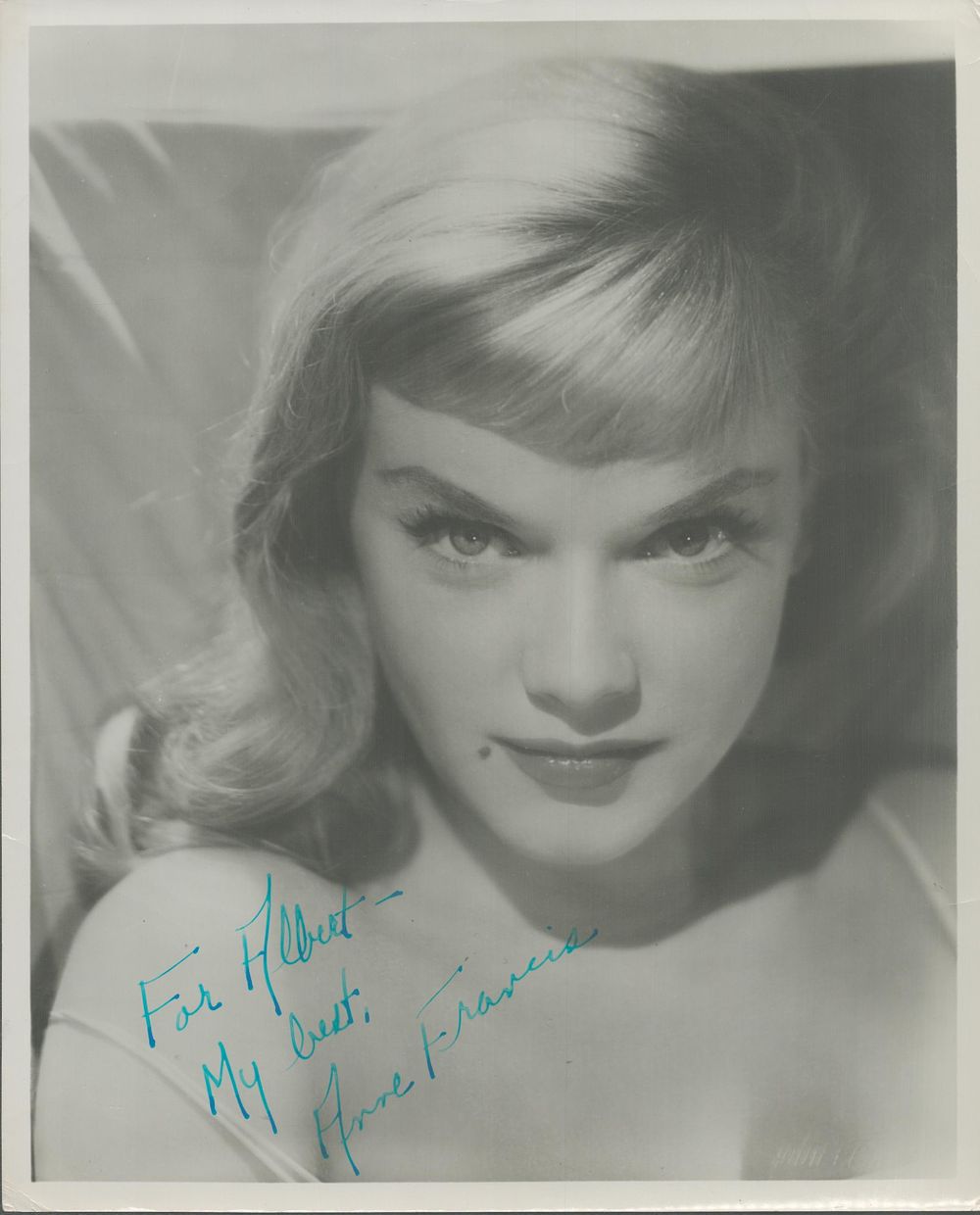 Lot 101: Anne Francis signed 10x8 inch vintage black and...