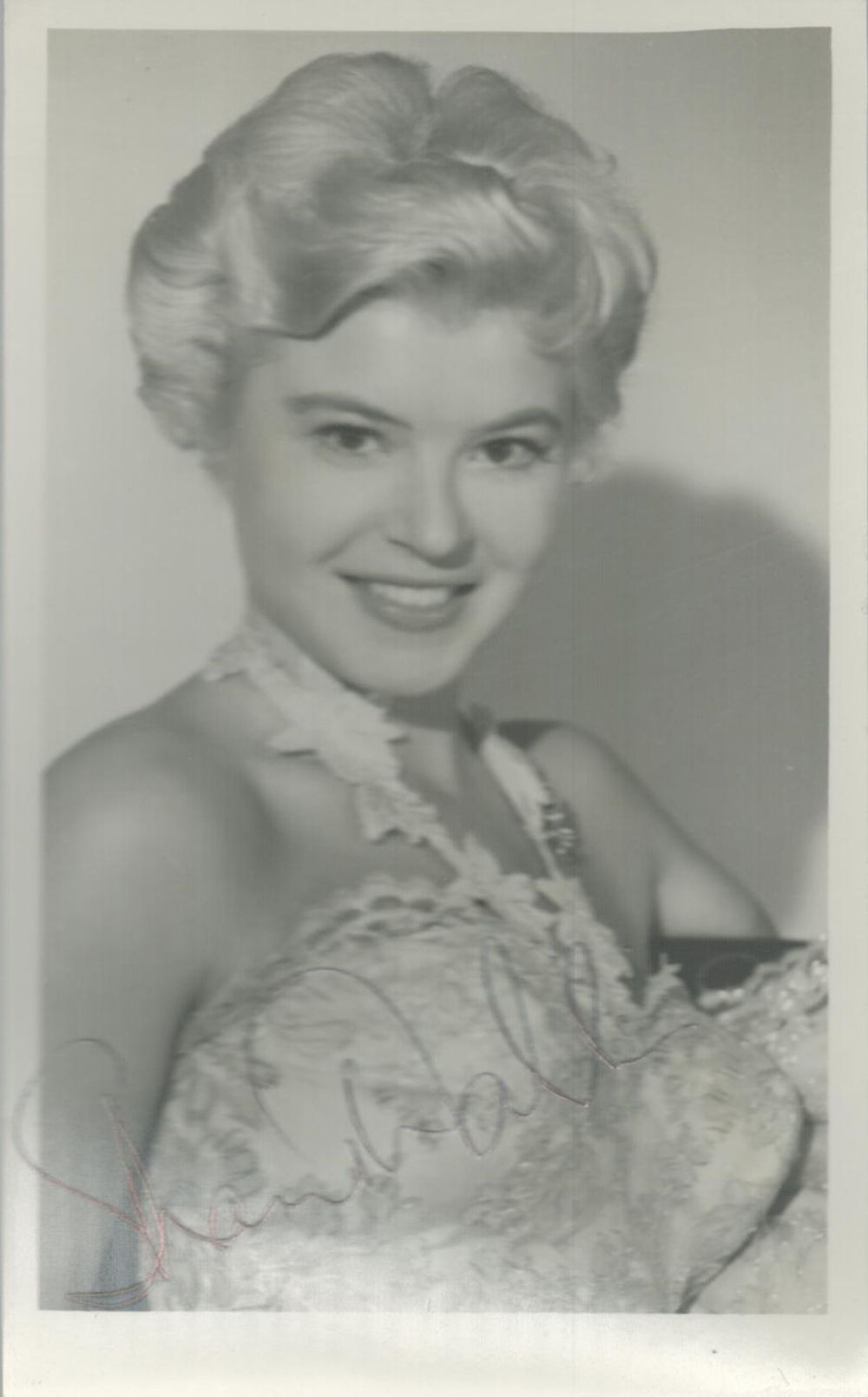 Lot 105: Shani Wallis signed 6x4 inch black and white...