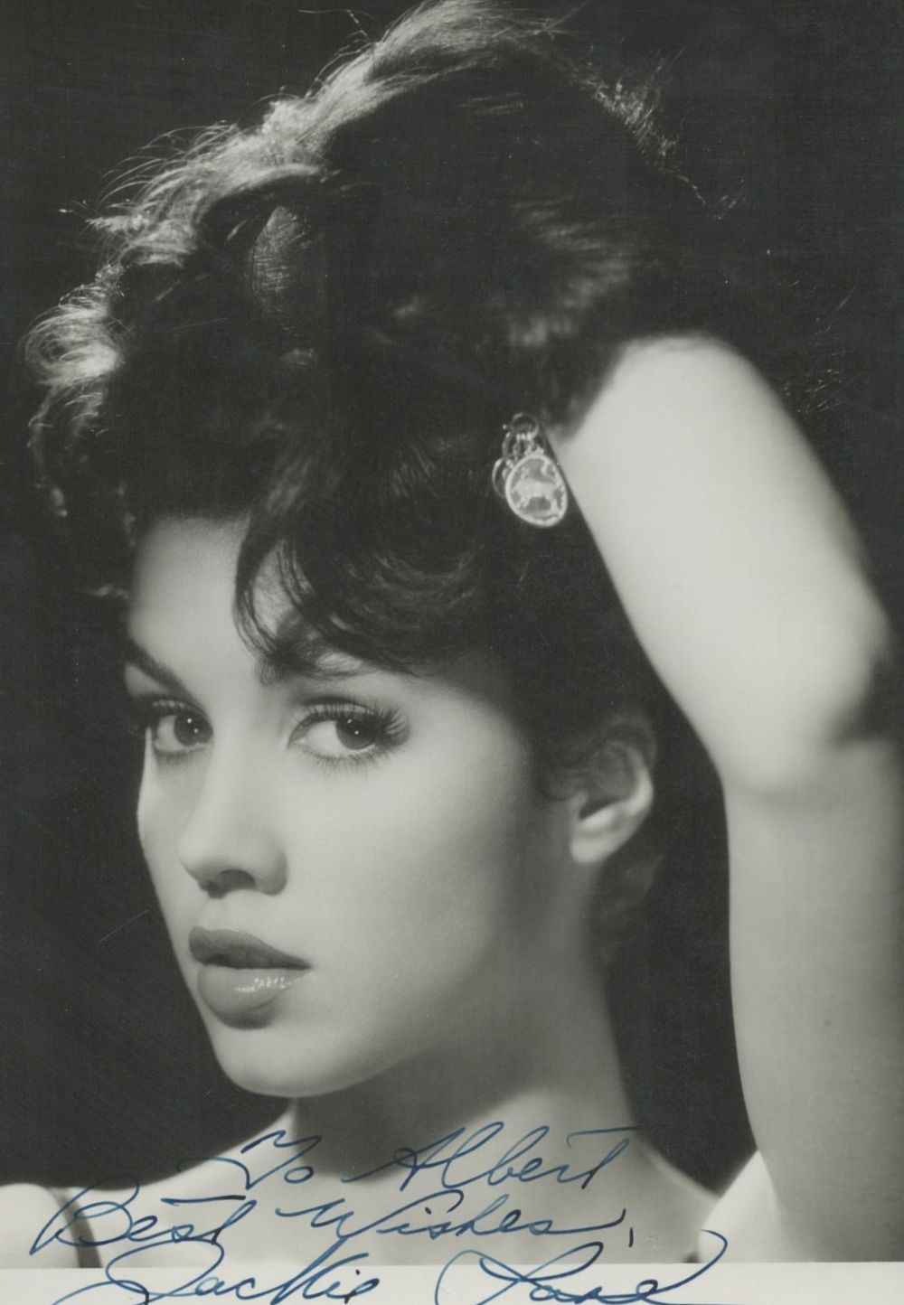 Lot 109: Jackie Lane signed 6x4 inch approx black and...