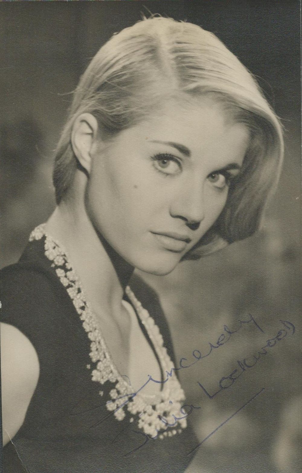 Lot 111: Julia Lockwood signed 6x4 inch approx vintage black...