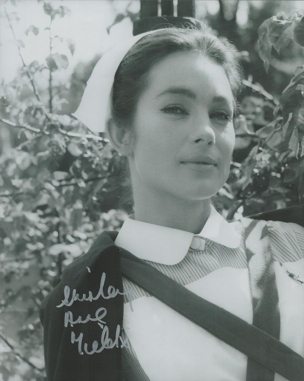 Lot 126: Shirley Anne Field signed 10x8 inch black and...