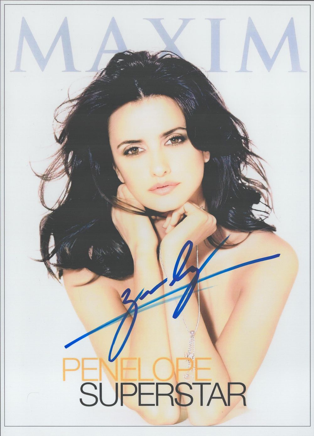 Lot 140: Penelope Cruz signed 10x8 inch Maxim colour promo...