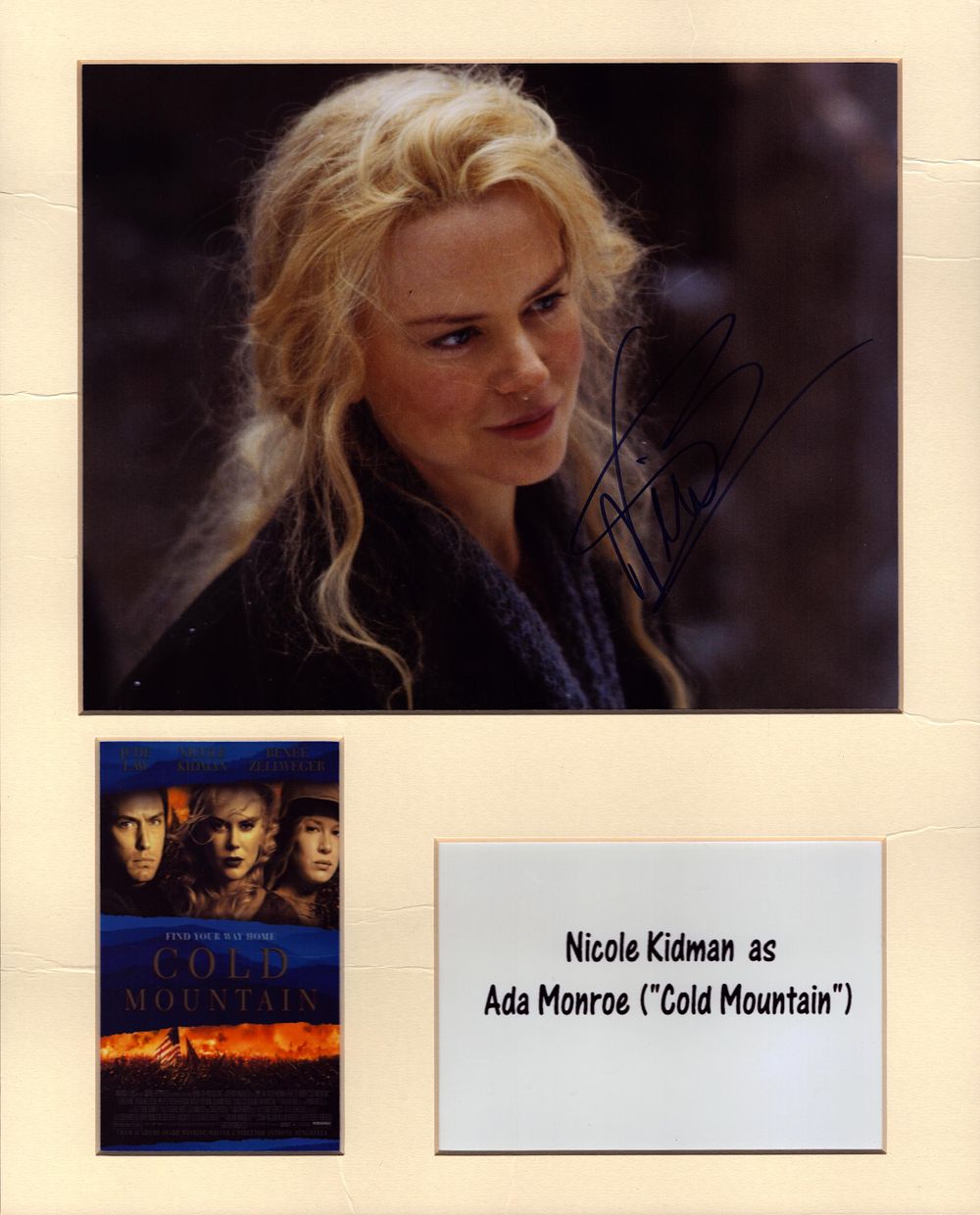Lot 150: Nicole Kidman 14x12 inch approx signed mounted Cold...