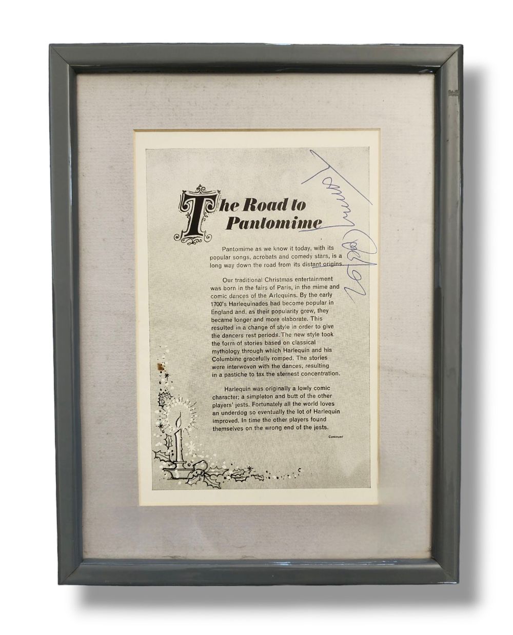 Lot 152: Tommy Cooper 12x10 inch overall mounted and framed...