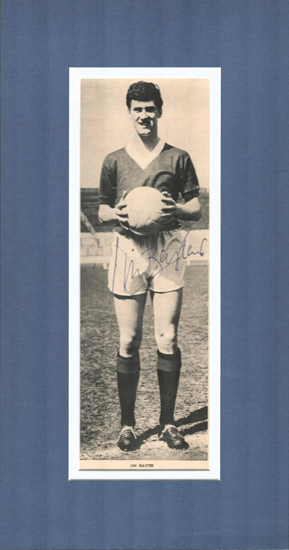 Lot 158: Jim Baxter signed 14x7 inch mounted black and...