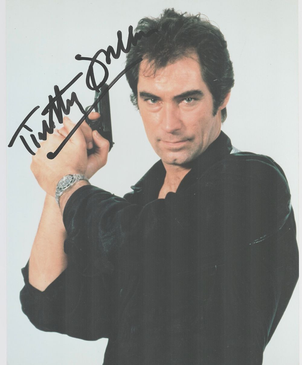 Lot 177: Timothy Dalton signed 10x8 inch James Bond colour...