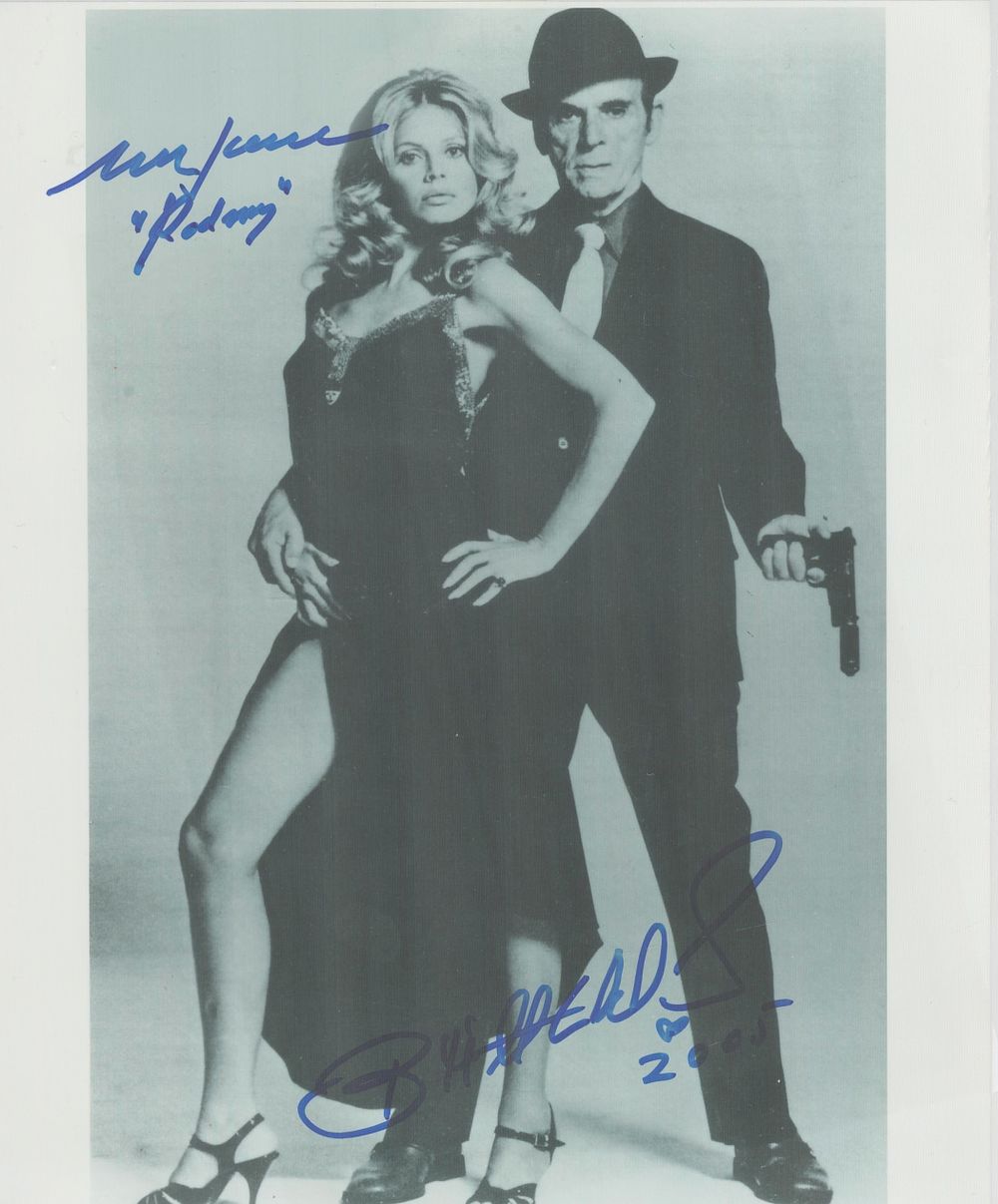 Lot 179: Marc Lawrence and Britt Ekland signed 10x8 inch...