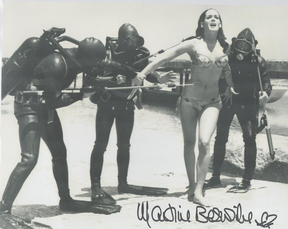 Lot 180: Martine Beswick signed 10x8 inch James Bond Thunderball...