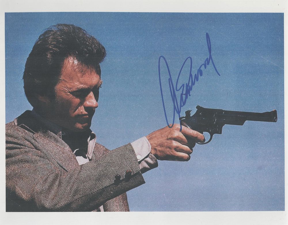 Lot 192: Clint Eastwood signed 10x8 inch Dirty Harry colour...
