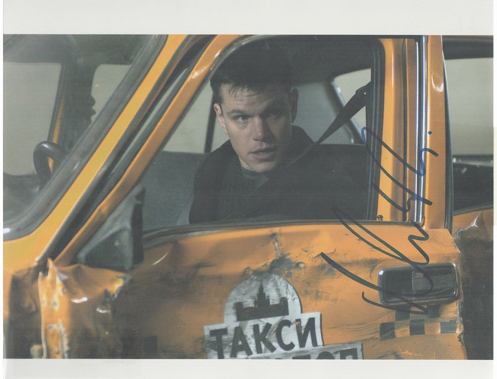 Lot 195: Matt Damon signed 10x8 inch colour photo. Good...