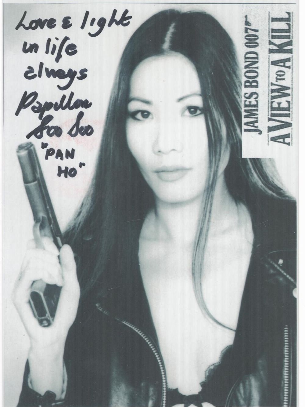 Lot 207: Papillon Soo Soo signed 6x4 inch James Bond...