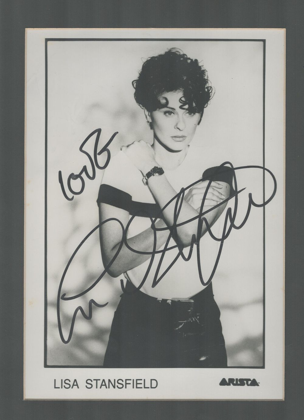 Lot 209: Lisa Stansfield signed 12x8 inch overall mounted black...