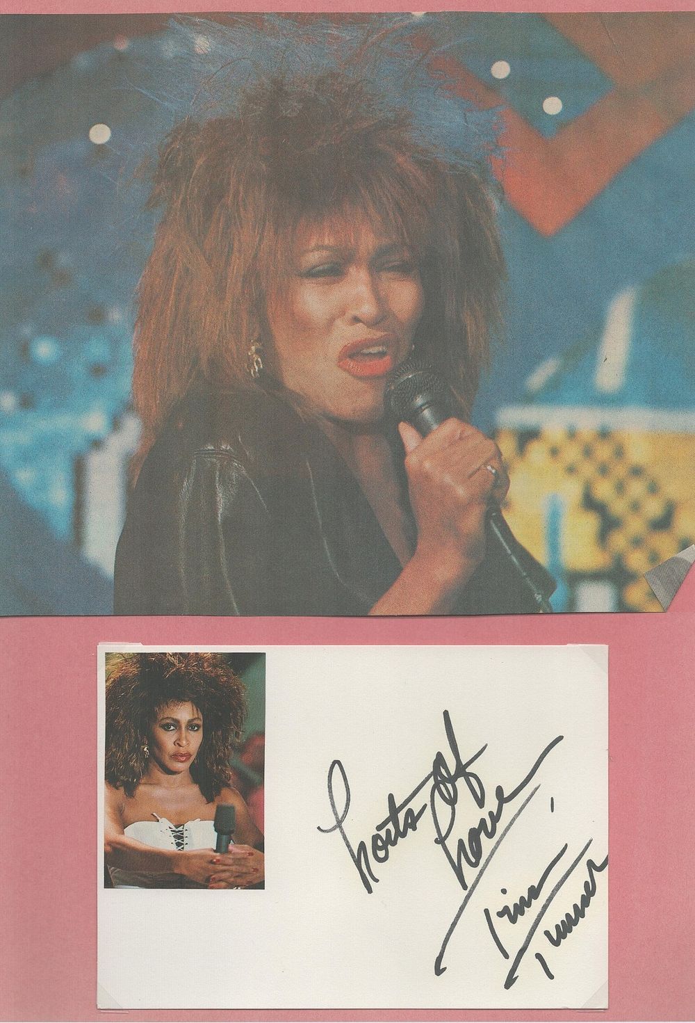 Lot 213: Tina Turner 12x8 inch overall signature piece includes...