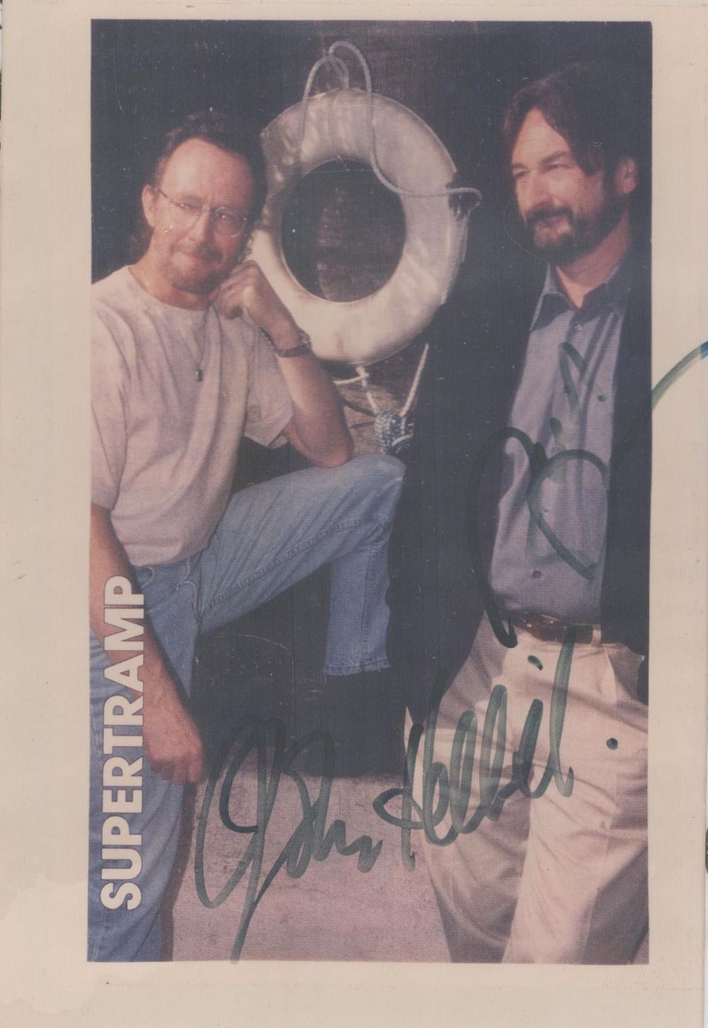 Lot 225: Supertramp Rick Davies and John Helliwell signed 6x4...