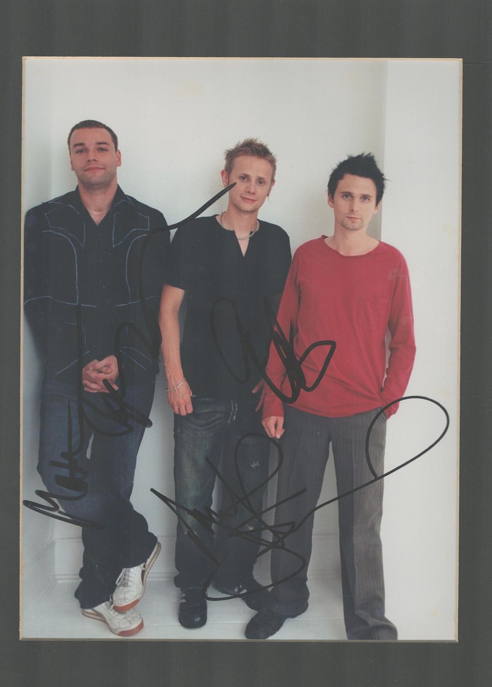 Lot 228: Muse multi signed 12x8 inch overall mounted colour...
