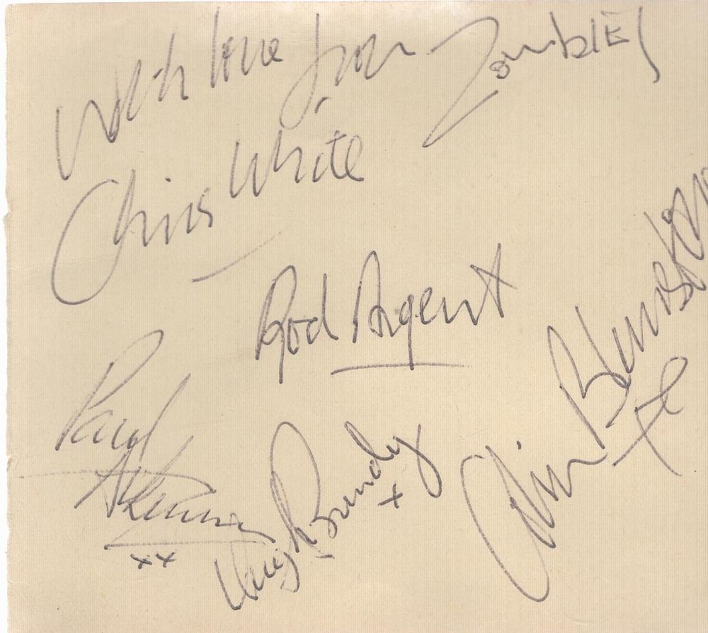 Lot 230: Zombies multi signed 4x4 inch album page signatures...
