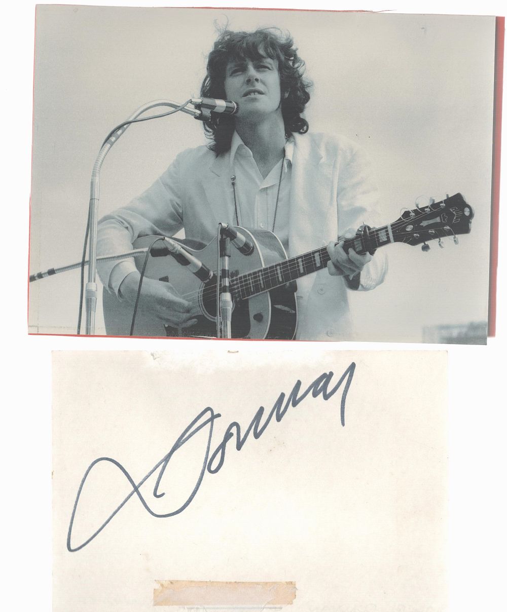Lot 231: Donovan signed 6x4 inch white card and black...
