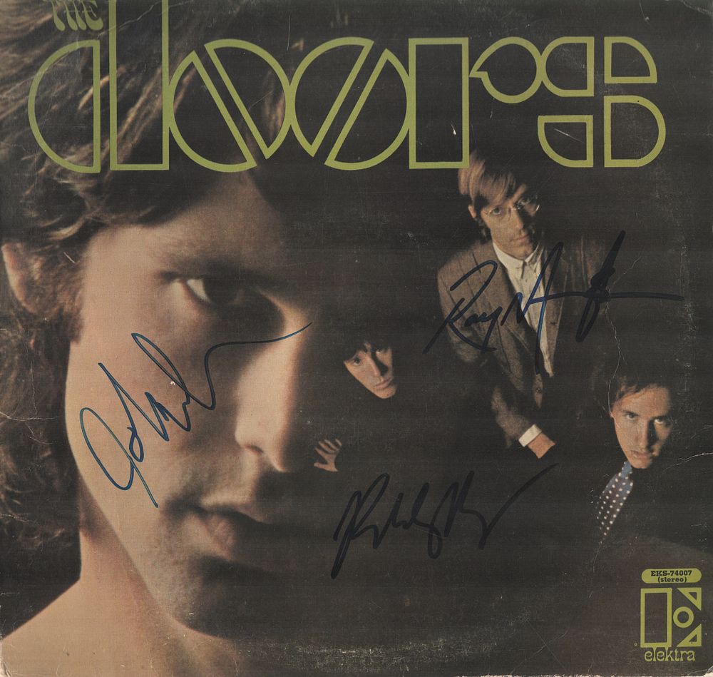 Lot 238: The Doors multi signed album sleeve signatures include...