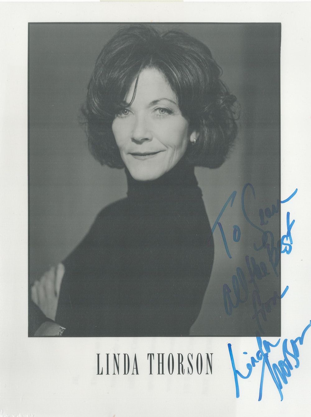 Lot 243: Linda Thorson signed 10x8 inch black and white...