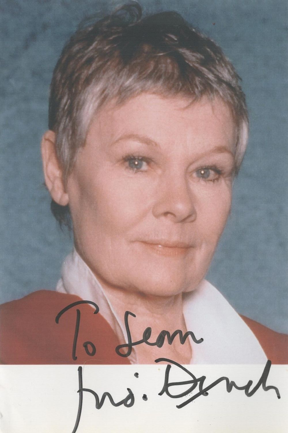 Lot 248: Judi Dench signed 6x4 inch colour promo photo...