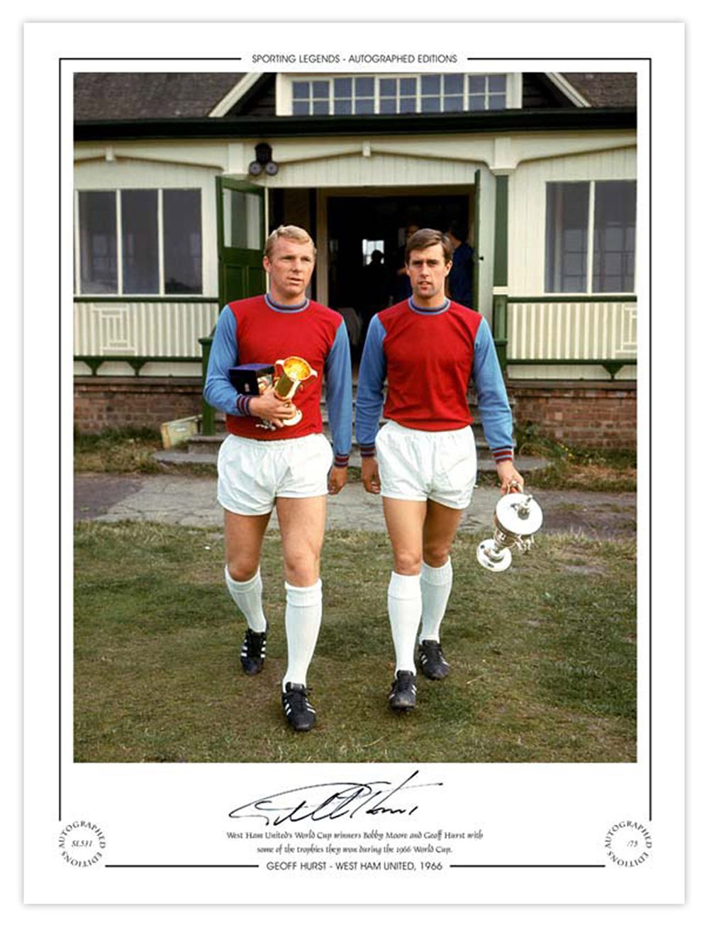Lot 282: Autographed GEOFF HURST 16 x 12 Limited-Edition :...