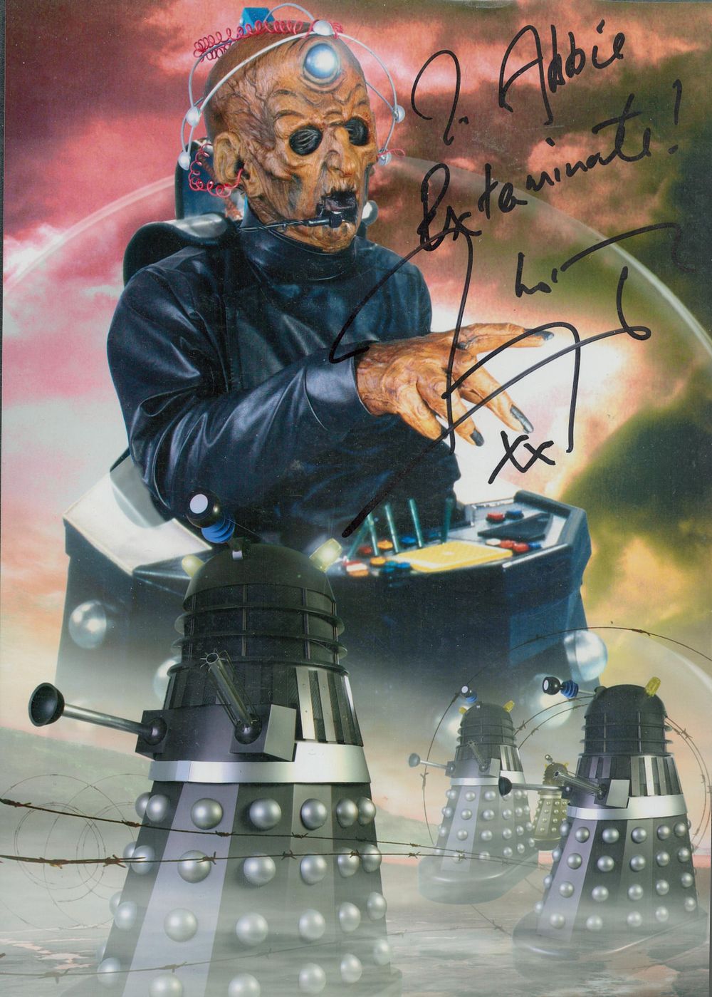 Lot 287: Terry Molloy signed 10x8 inch Doctor Who Davros...