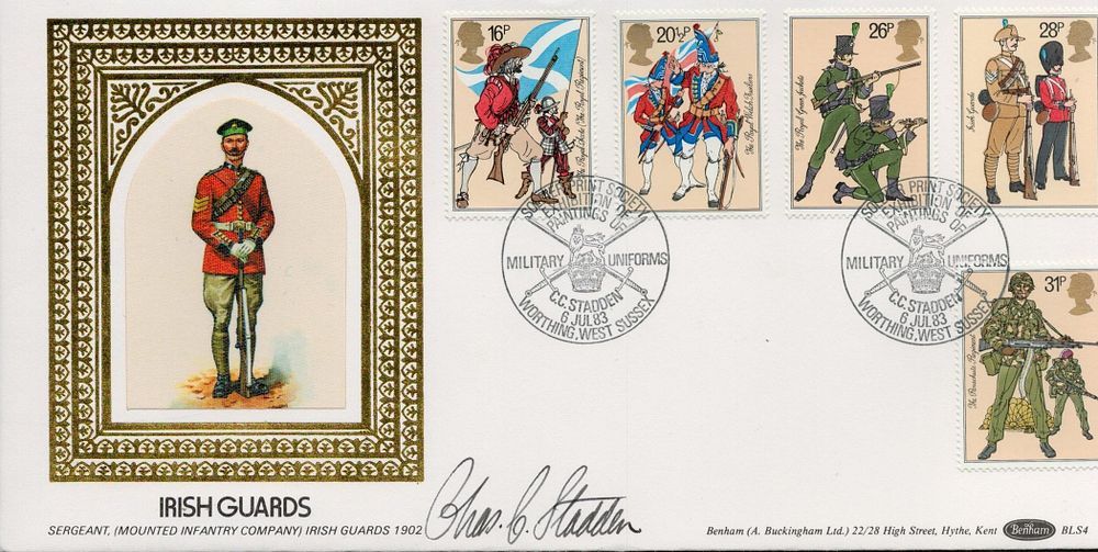 Lot 293: Charles Stadden signed FDC. Irish Guards. Sergeant (Mounted...