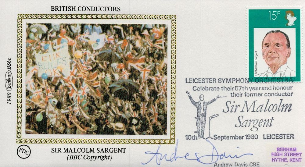 Lot 294: Andrew Davis CBE signed FDC. British Conductors Sir...