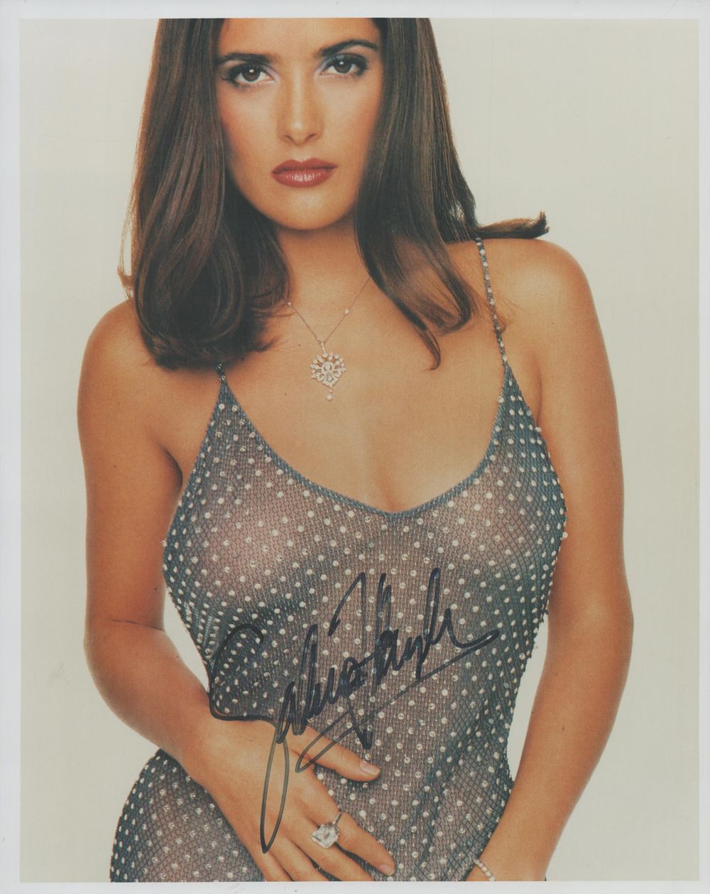 Lot 303: Salma Hayek signed colour photo 10x8 Inch. Good...