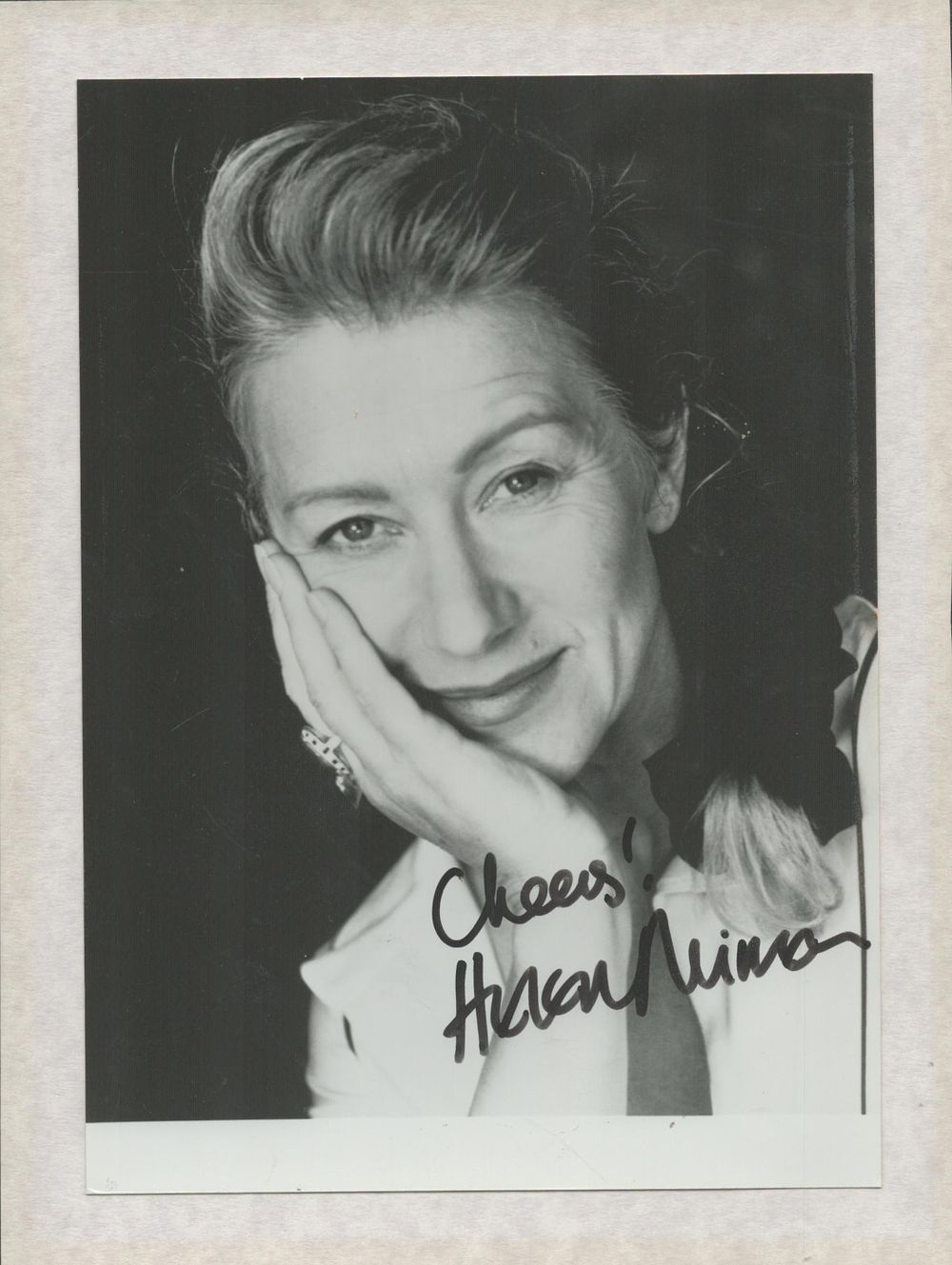 Lot 304: Dame Helen Mirren, DBE signed black & white...